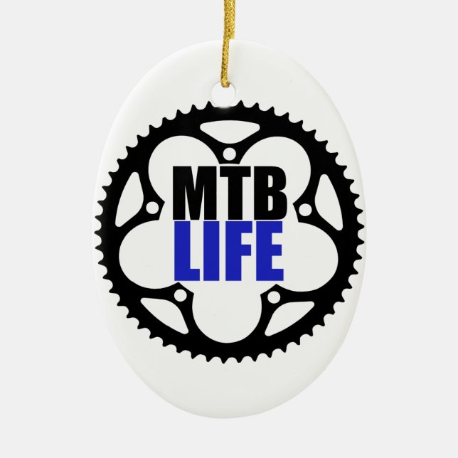 Mountain Bike Life Ceramic Ornament (Front)