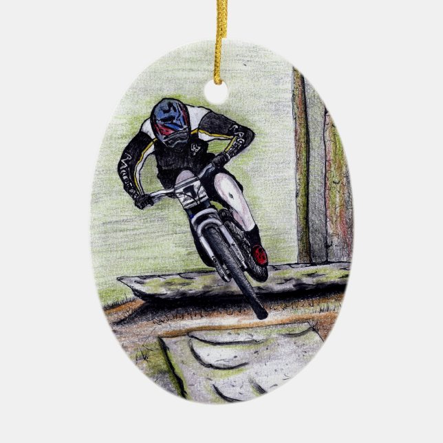 Mountain bike Llandegla mtb bmx Ceramic Ornament (Front)