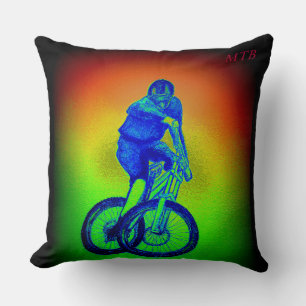 Mountain bike Llandegla mtb bmx Throw Pillow