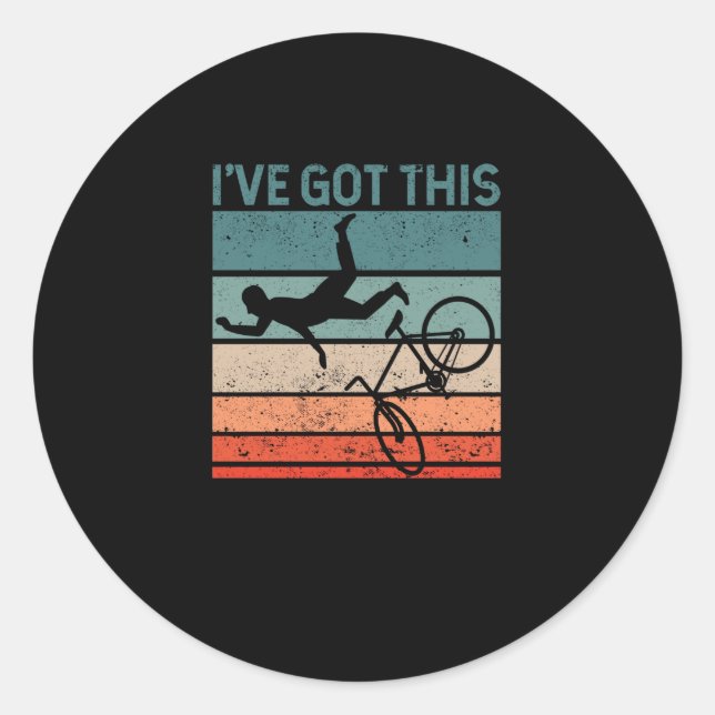 Mountain bike lover Funny MTB downhill biker Classic Round Sticker (Front)