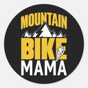 Mountain Bike Mama Mtb Biking Mountainbike Mountai Classic Round Sticker
