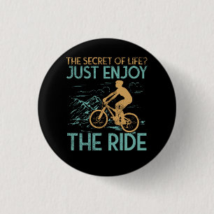 Mountain Bike Mountain Biker 1 Inch Round Button