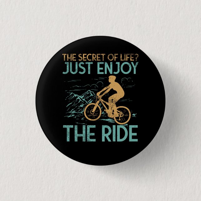 Mountain Bike Mountain Biker 1 Inch Round Button (Front)