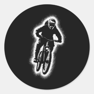 Mountain Bike Mtb Biker Boys Kids Downhill Biking Classic Round Sticker