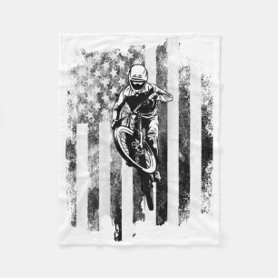 Mountain Bike, Mtb Downhill Biking Fleece Blanket