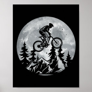 Mountain Bike Mtb Moon Mountain Biking Gifts For M Poster