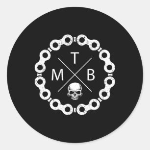 Mountain Bike Mtb Skull Biker Biking Apparel Gift  Classic Round Sticker