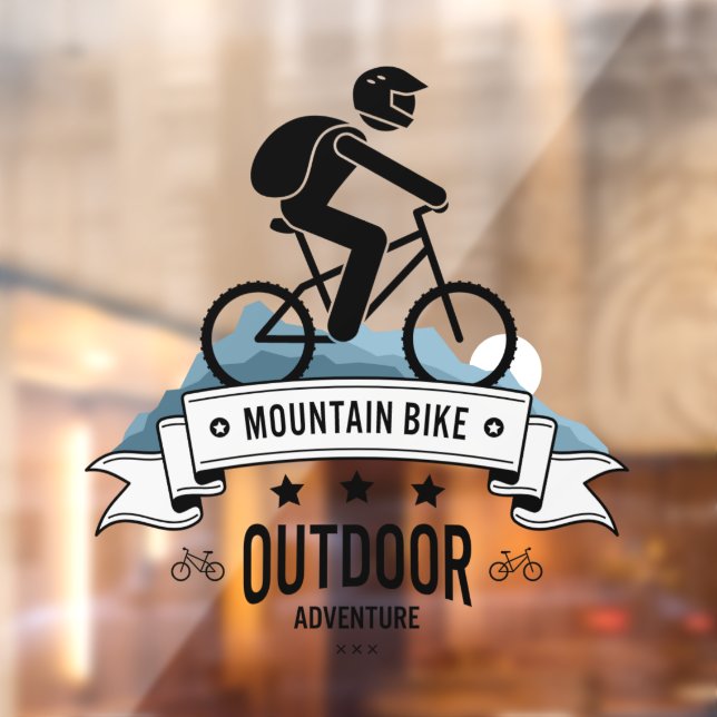 Mountain Bike Outdoor Adventure 3 Bicycle Shop   Window Cling (Sheet 2)