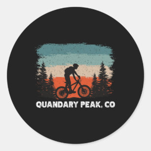 Mountain Bike Retro Sunset Vintage Quandary Peak, Classic Round Sticker