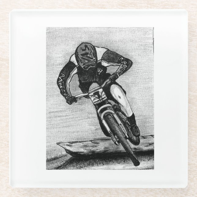 Mountain Bike Ride MTB Llandegla cup Glass Coaster (Front)