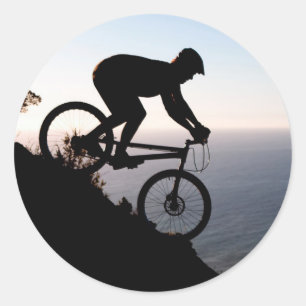 Mountain Bike Rider. Lions Head, Cape Town Classic Round Sticker
