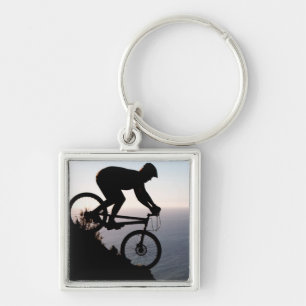 Mountain Bike Rider. Lions Head, Cape Town Keychain