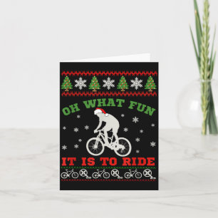 Mountain Bike Rider, Oh What Fun Christmas Ugly Sw Card