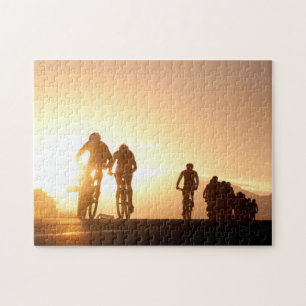 Mountain Bike Riders Make Their Way Over The Top Jigsaw Puzzle