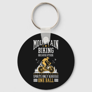 Mountain Bike Shirt Biking Bicycle Cycling Forest Keychain