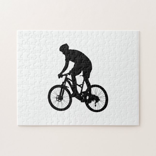 Mountain bike silhouette - Choose background color Jigsaw Puzzle (Horizontal)