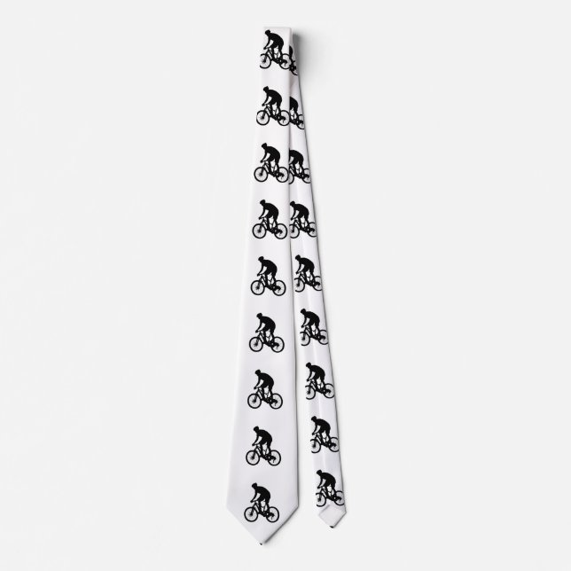 Mountain bike silhouette - Choose background colou Tie (Front)