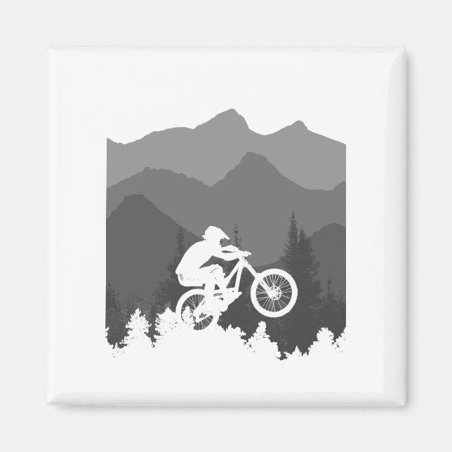 Mountain bike silhouette for the MTB fanatic Magnet (Front)