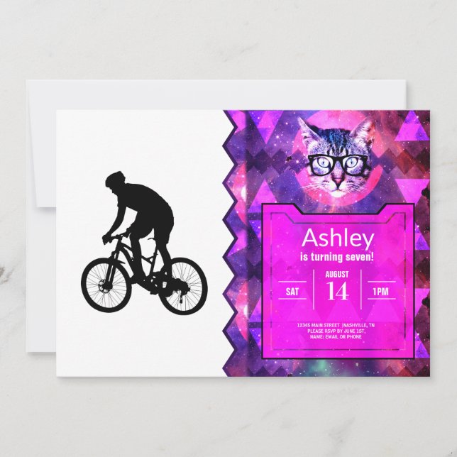 Mountain bike silhouette invitation (Front)