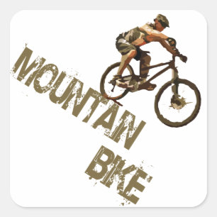 Mountain Bike Square Sticker