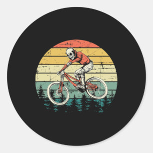 Mountain Bike - Vintage Downhill Biking - Mtb Ridi Classic Round Sticker