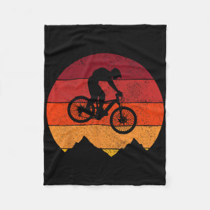 Mountain Bike Vintage Retro Mtb Downhill Biking Bi Fleece Blanket