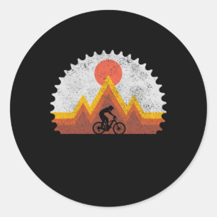 Mountain Bike Vintage Retro Mtb Downhill Biking Cy Classic Round Sticker