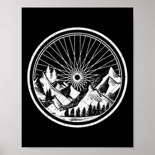 Mountain Bike Wheel - Bicycle Mtb Rider Cyclist Tr Poster