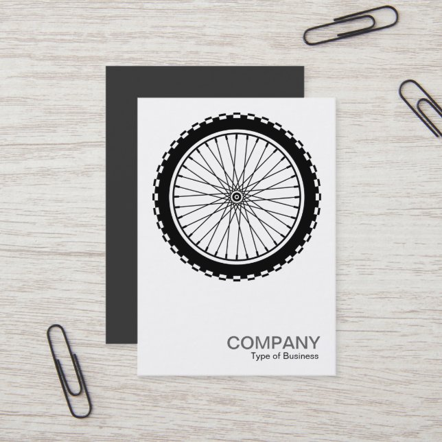 Mountain Bike Wheel Symbol Business Card (Front/Back In Situ)