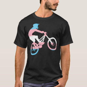 Mountain Biker 1 Transgender flag version  T-Shirt