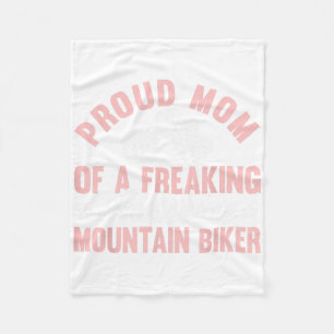 Mountain Biker Bike Mtb Biking Bicycle Cycling Mom Fleece Blanket