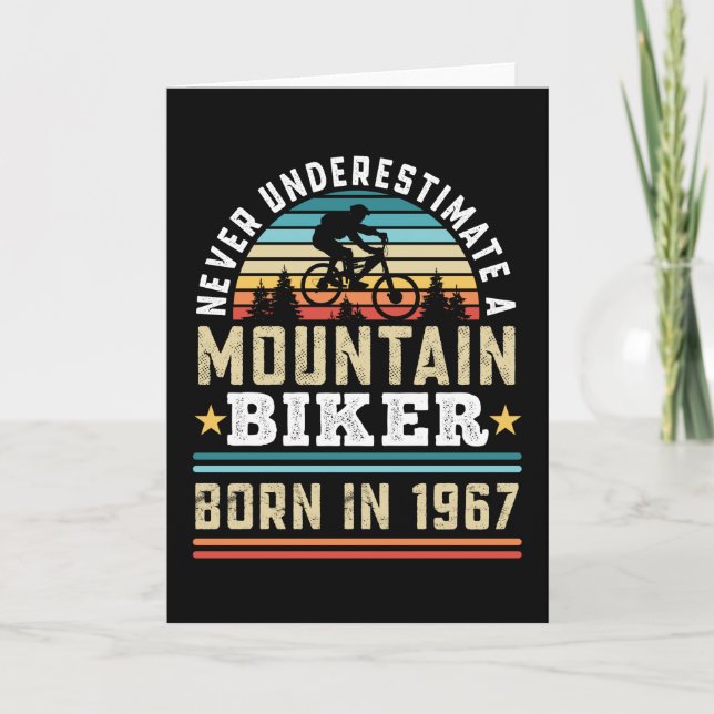 Mountain Biker born 1967 60th Birthday Gift MTB Card (Front)