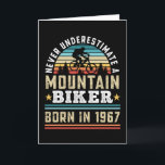 Mountain Biker born 1967 60th Birthday Gift MTB Card<br><div class="desc">Never underestimate a Mountain Biker born in 1967. Ideal 60th Birthday Gift for a 60 years old mountain biking and mtb enthusiast who loves cycling. Retro present for Men,  Women,  dad on Fathers Day.</div>