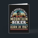 Mountain Biker born 1967 60th Birthday Gift MTB Card<br><div class="desc">Never underestimate a Mountain Biker born in 1967. Ideal 60th Birthday Gift for a 60 years old mountain biking and mtb enthusiast who loves cycling. Retro present for Men, Women, dad on Fathers Day.</div>