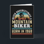 Mountain Biker born 1968 60th Birthday Gift MTB Card<br><div class="desc">Never underestimate a Mountain Biker born in 1968. Ideal 60th Birthday Gift for a 60 years old mountain biking and mtb enthusiast who loves cycling. Retro present for Men,  Women,  dad on Fathers Day.</div>