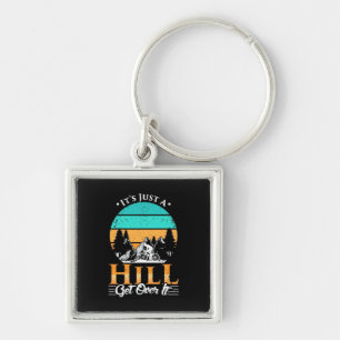 Mountain Biker Get Over Hill Keychain