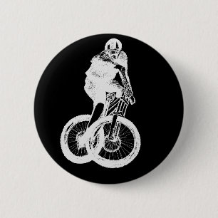 Mountain Biker MTB BMX CYCLIST 2 Inch Round Button