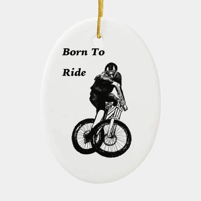 Mountain Biker MTB BMX CYCLIST Cyclo cross Ceramic Ornament (Front)