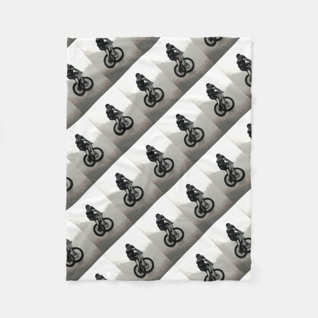 Mountain Biker MTB BMX CYCLIST Fleece Blanket (Front)