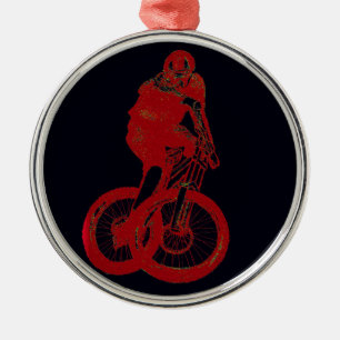 Mountain Biker MTB BMX CYCLIST Metal Ornament
