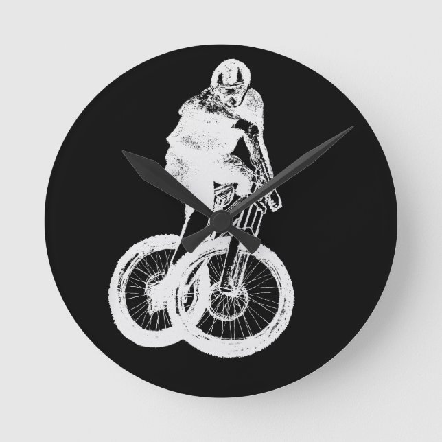 Mountain Biker MTB BMX CYCLIST Round Clock (Front)