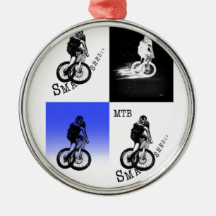 Mountain Biker MTB BMX CYCLIST Stickers Metal Ornament