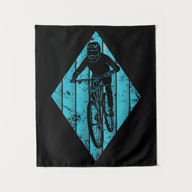 Mountain Biker Vintage Tapestry (Front)