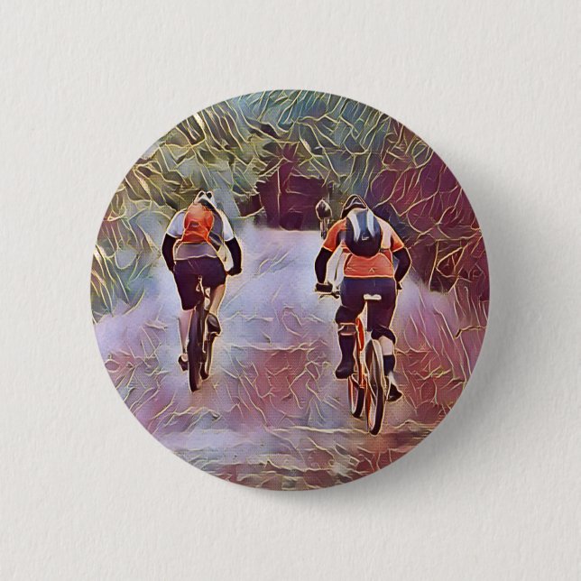 MOUNTAIN BIKING  2 INCH ROUND BUTTON (Front)