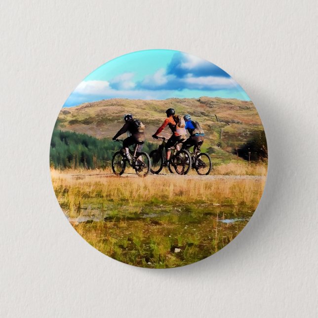 MOUNTAIN BIKING 2 INCH ROUND BUTTON (Front)