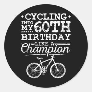 Mountain Biking 60th Birthday Men Mtb  Classic Round Sticker
