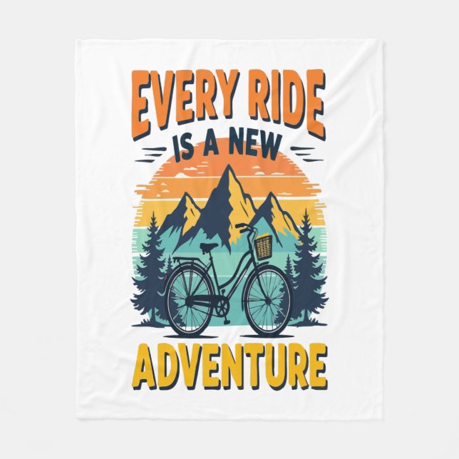 Mountain Biking Adventure Fleece Blanket (Front)
