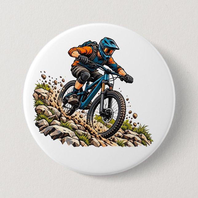 Mountain biking adventure for MTB riders 3 Inch Round Button (Front)