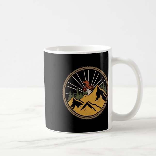 Mountain Biking Adventure Trail Mtb Cyclist Retro  Coffee Mug (Right)