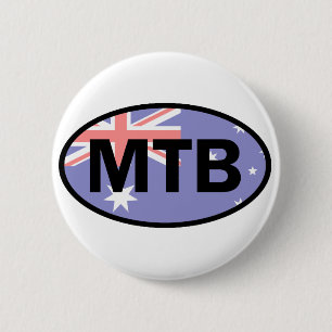 Mountain Biking Australia Flag 2 Inch Round Button